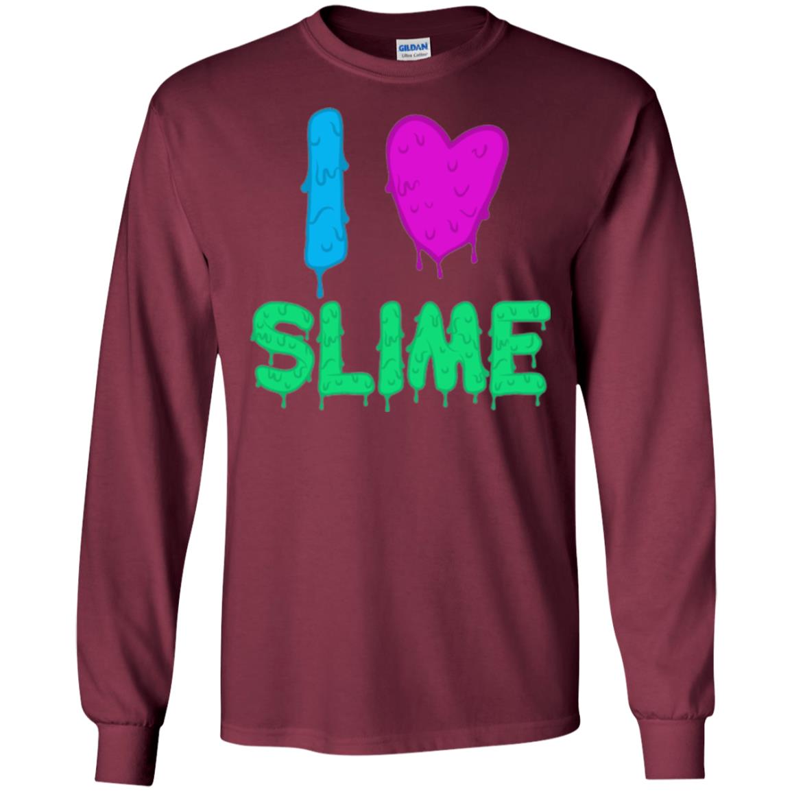 I Love Slime T-shirt Slime Lovers Maroon