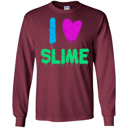 I Love Slime T-shirt Slime Lovers Maroon