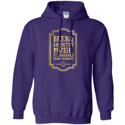Beer Country Music Its Cheaper Than Therapy Beer Lover Shirt Purple