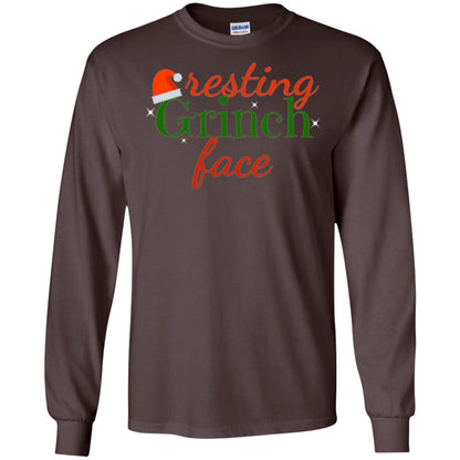Funny Christmas T-shirt Resting Grinch Face Dark Chocolate