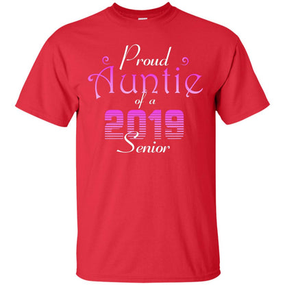 Proud Auntie Of 2019 Senior Aunt Shirt Red