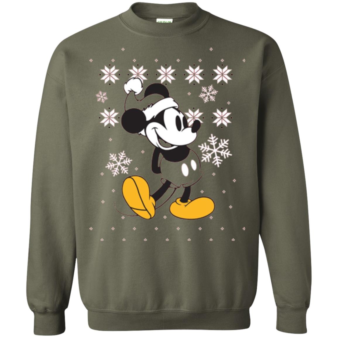 Christmas T-shirt Disney Mickey Mouse Military Green