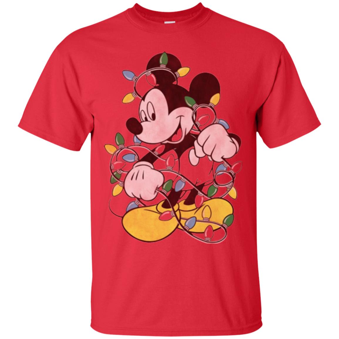 Christmas Lights T-shirt Disney Mickey Mouse Red