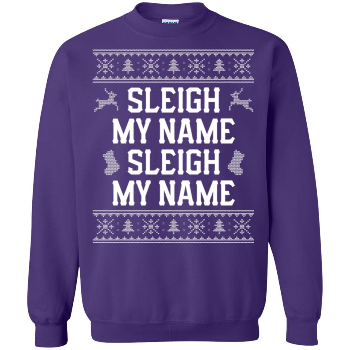 Christmas T-shirt Sleigh My Name Purple