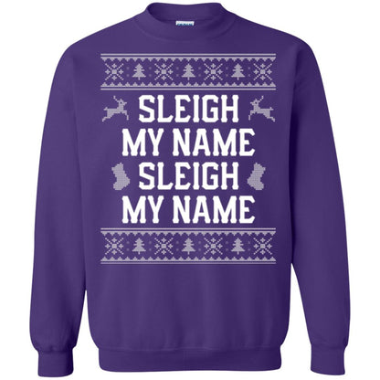 Christmas T-shirt Sleigh My Name Purple