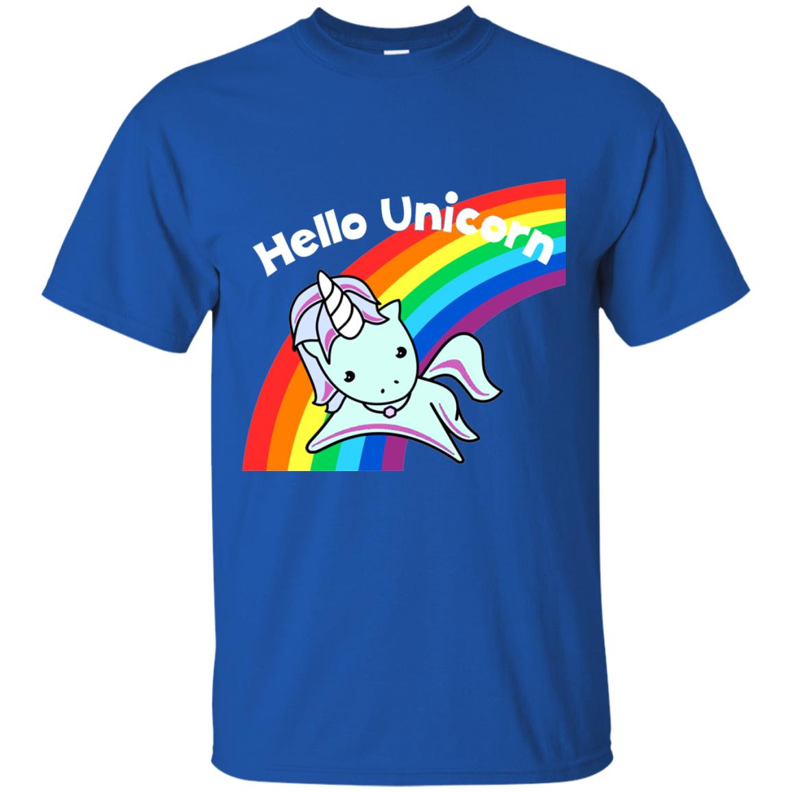 Pink Hello Unicorn Rainbow Unicorn Lover T-shirt Royal