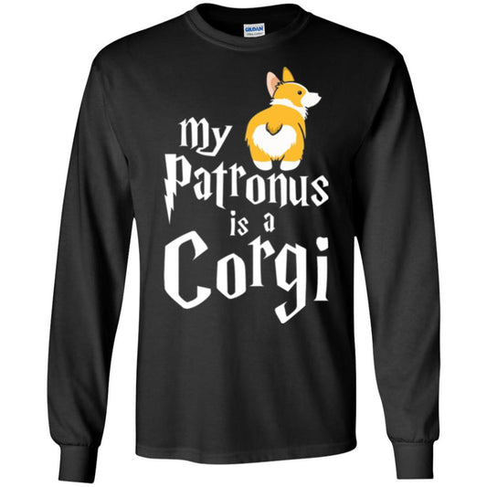 Dog T-shirt My Patronus Is A Corgi T-shirt Black