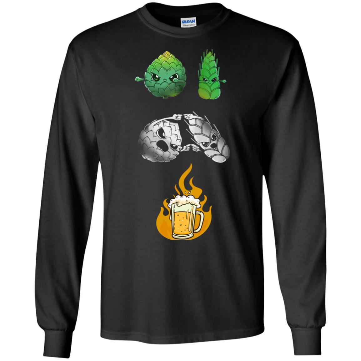 Beer Lover T-shirt Beer Fusion Flags Black