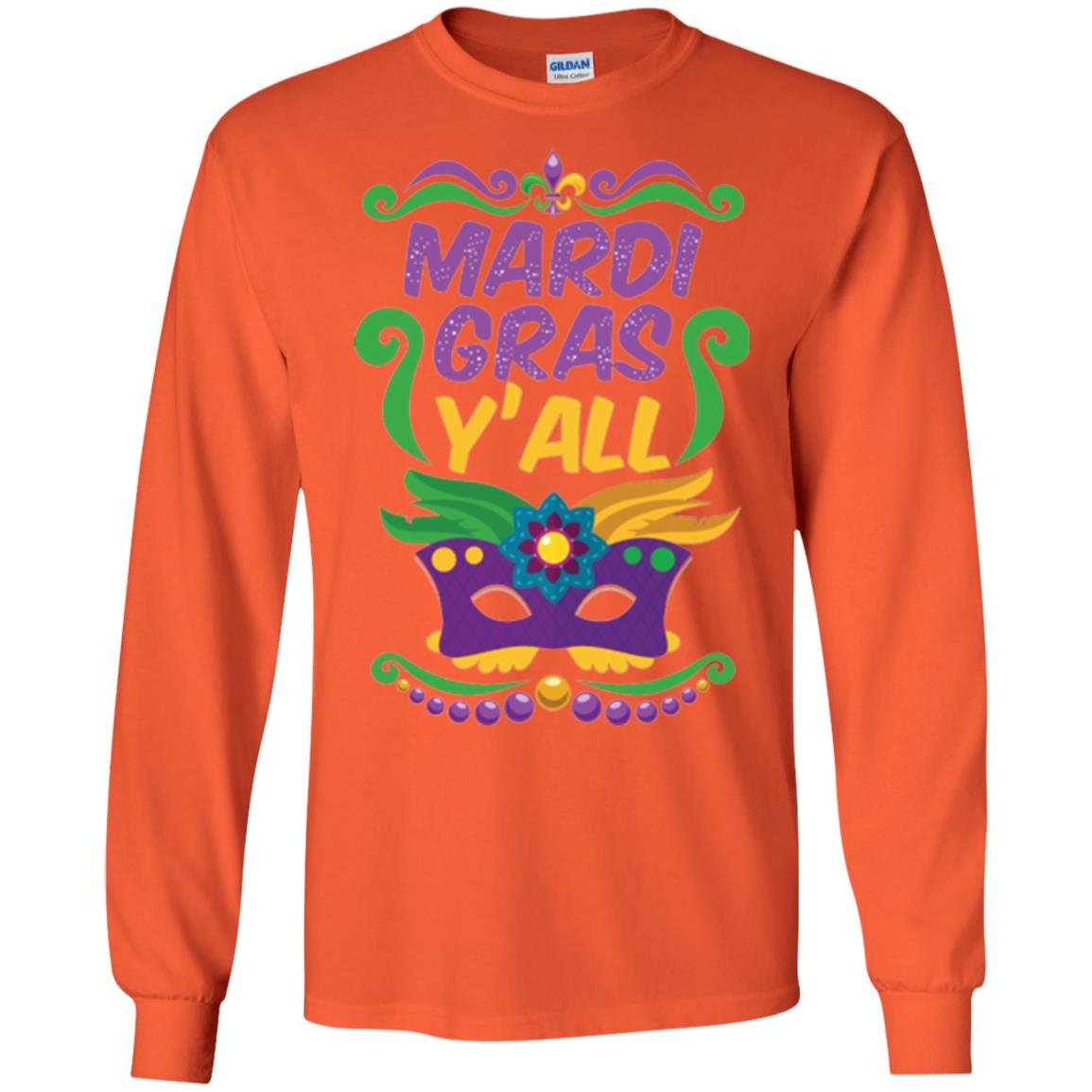 Mardi Gras T Shirt Mardi Gras Y_all T-shirt Orange