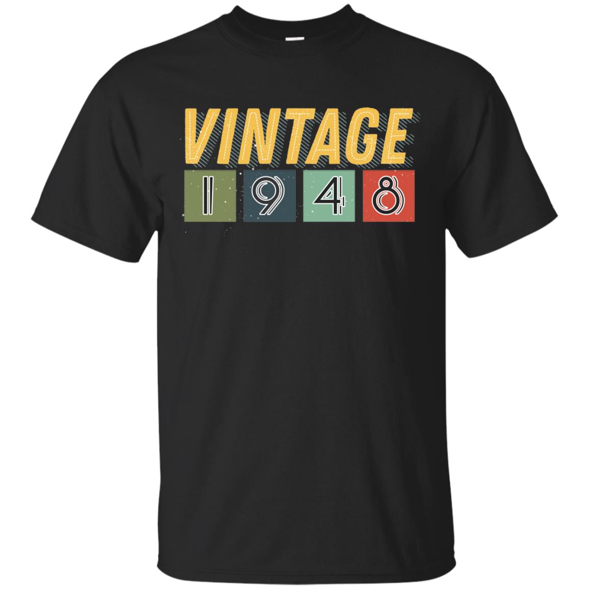 Vintage 1948 70th Birthday Gift Shirt For Mens Or Womens Black
