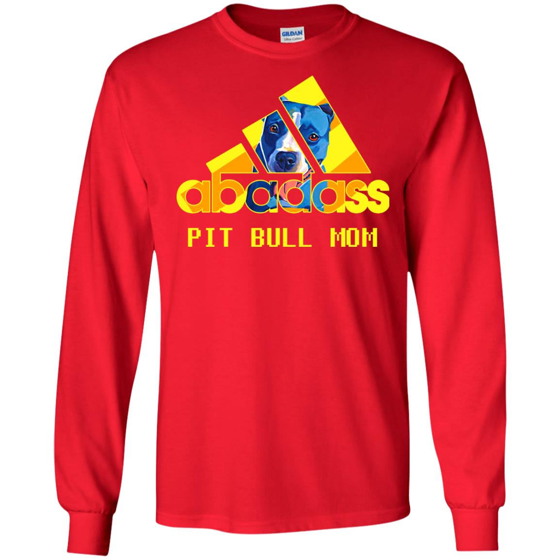 Abadass Pit Bull Mom Mommy Loves Pitbull Shirt Red