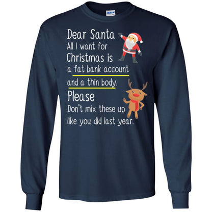 Christmas T-shirt Dear Santa All I Want For Christmas Navy