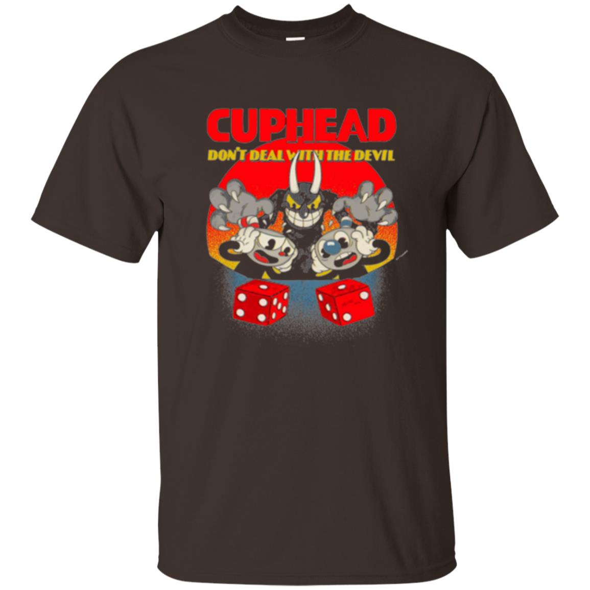 Gamer T-shirt Cuphead Don_t Deal With The Devil Dark Chocolate