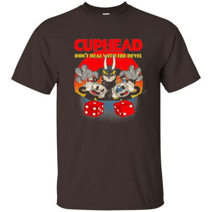Gamer T-shirt Cuphead Don_t Deal With The Devil Dark Chocolate