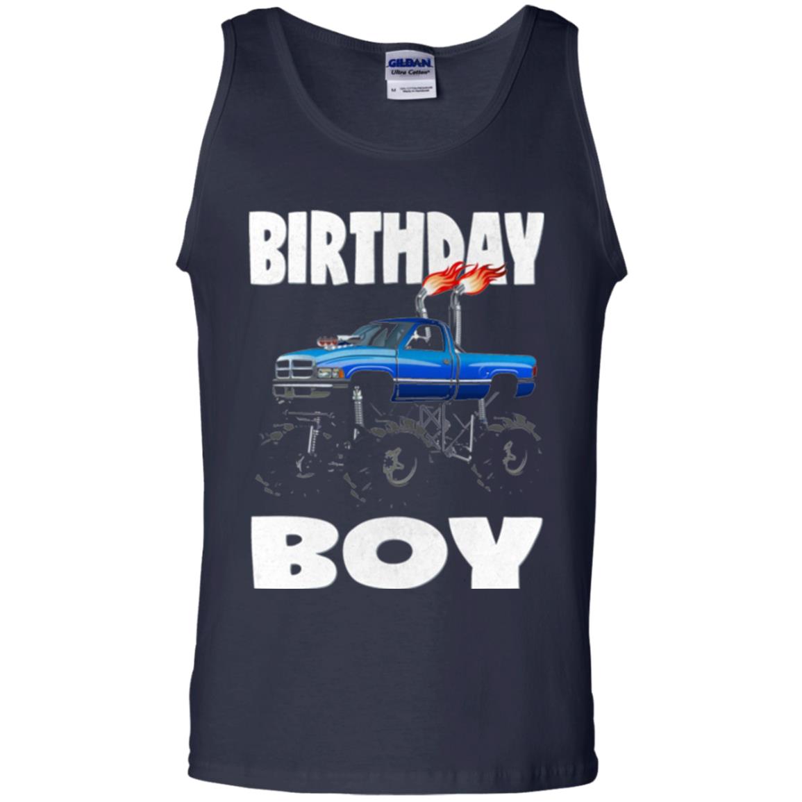 Monster Truck T-shirt Birthday Boy Vintage Navy
