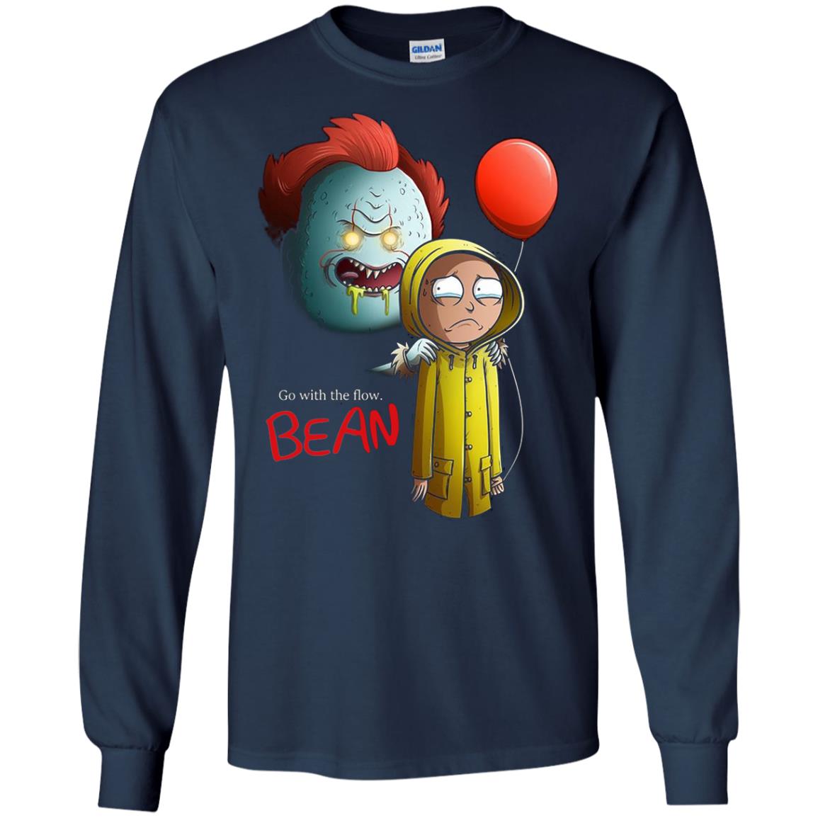 Go With The Flow It And Bean Horror Movie Shirt Navy