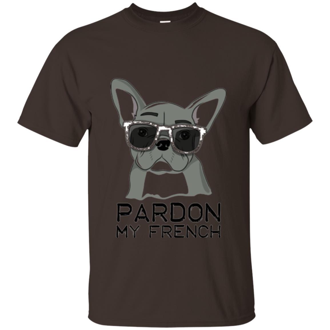French Bulldog T-shirt Pardon My French T-shirt Dark Chocolate