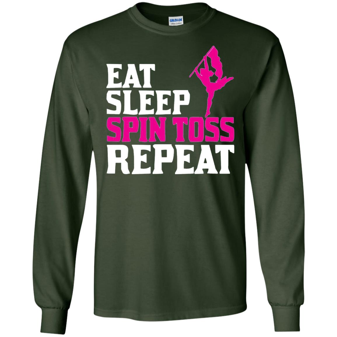 Eat Sleep Spin Toss Repeat Color Guard T-shirt Forest Green
