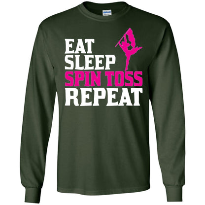 Eat Sleep Spin Toss Repeat Color Guard T-shirt Forest Green