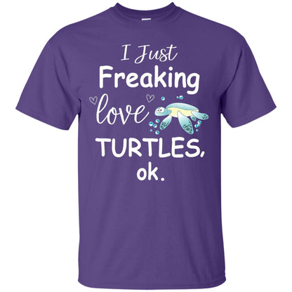 I Just Freaking Love Turtles Ok Sea Turtle Beach Shirt Purple