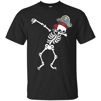 Dabbing Skeleton With Pirates Hat T-shirt Black