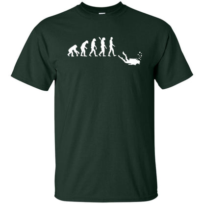 Evolution Of Man Funny Scuba Diving T-shirt Forest Green