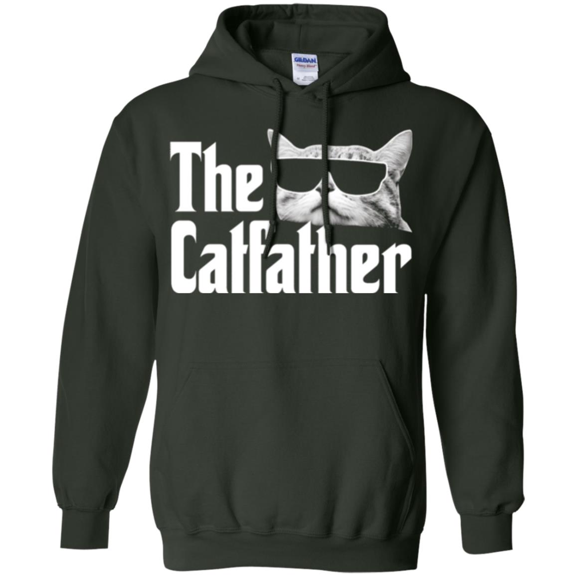 Funny Gift Shirt For Cat Daddy The Catfather T-shirt Forest Green
