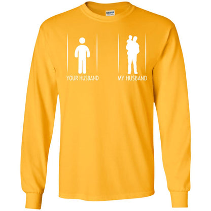 Your Husband My Husband With Baby Wife Shirt Gold