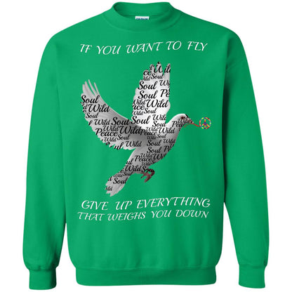 If You Want To Fly Give Up Everything That Weighs You Down Peace Sign Shirt Irish Green