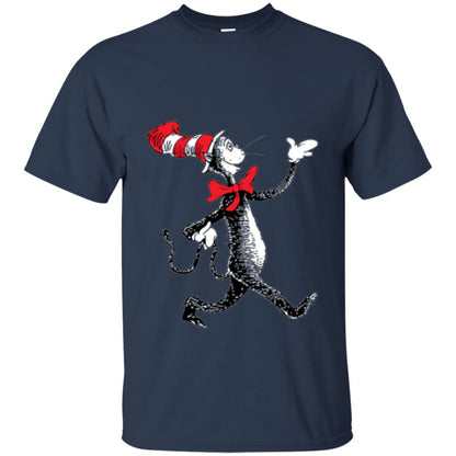 Dr. Seuss Strolling Cat Autism Awareness T-shirt Navy