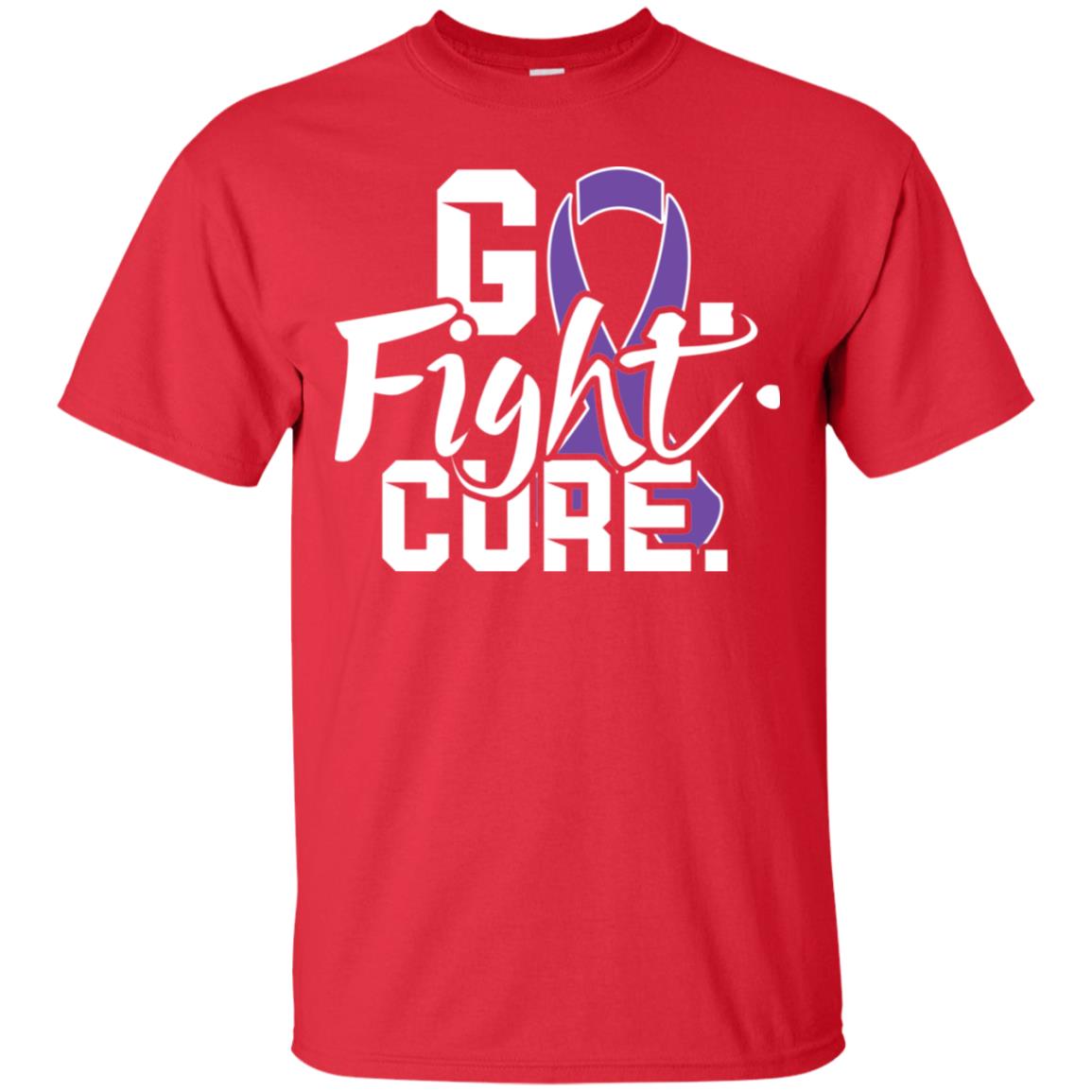Pancreatic Leiomyosarcoma Awareness Go Fight Cure Purple Ribbon Shirt Red