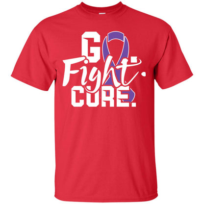 Pancreatic Leiomyosarcoma Awareness Go Fight Cure Purple Ribbon Shirt Red