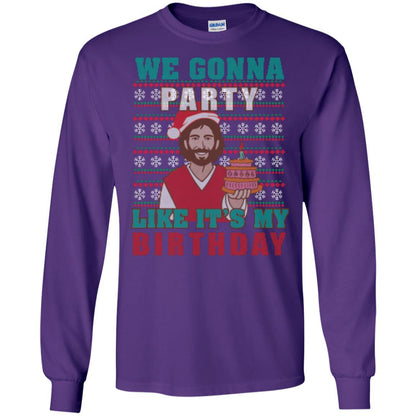 Brithday T-shirt We Gonna Party Like It's My Birthday Purple