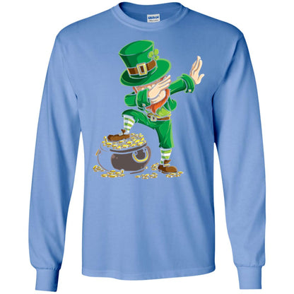 Dabbing Leprechaun Saint Patrick's Day T-shirt Carolina Blue