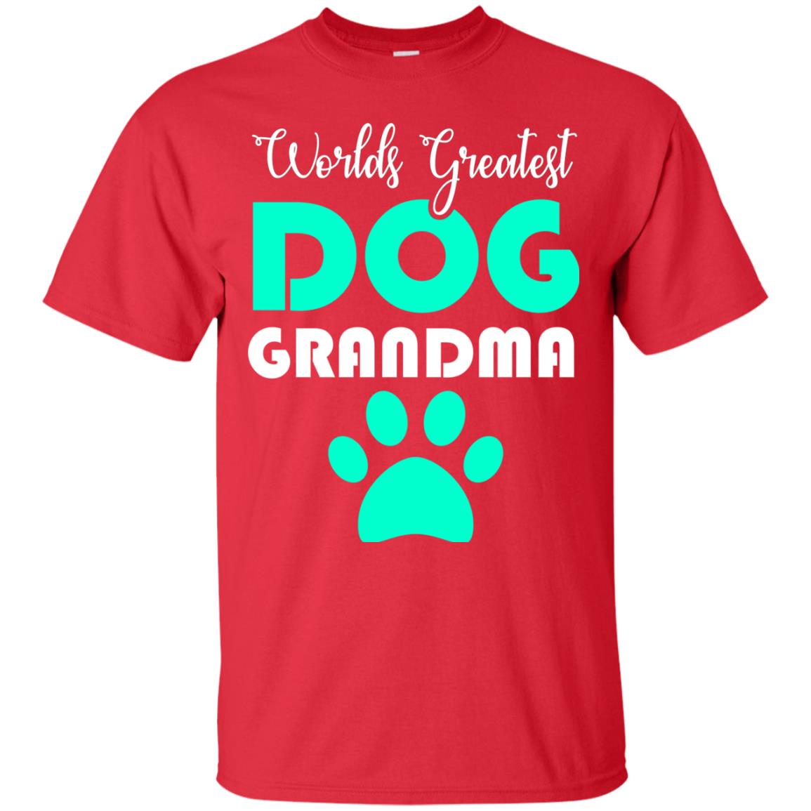 Worlds Greatest Dog Grandma Gift Shirt For Nana Red