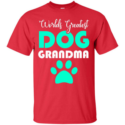 Worlds Greatest Dog Grandma Gift Shirt For Nana Red