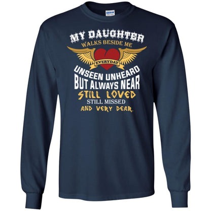 Family T-shirt My Daughter Walks Beside Me Everyday Navy