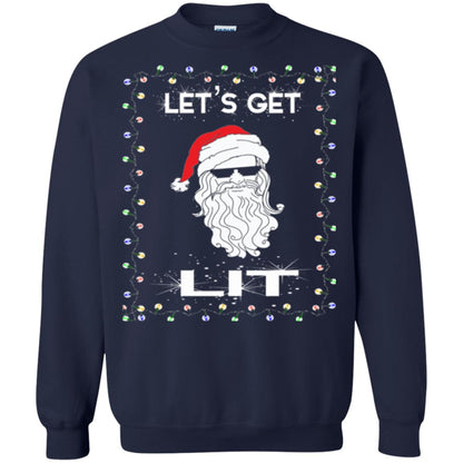 Christmas T-shirt Let_s Get Lit Navy