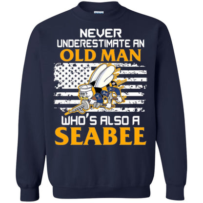 Navy Seabee Veteran T-shirt Never Underestimate An Old Man Navy