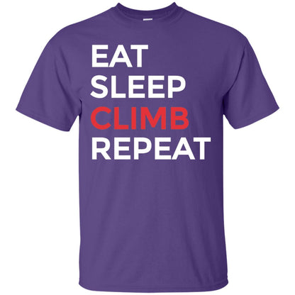Eat Sleep Climb Repeat Mountain Climber Rock Climbing Shirt Purple