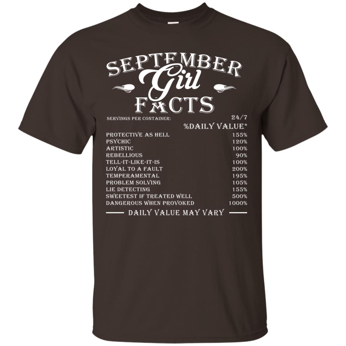 September Girl Facts Facts T-shirt Dark Chocolate