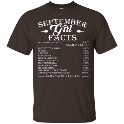 September Girl Facts Facts T-shirt Dark Chocolate