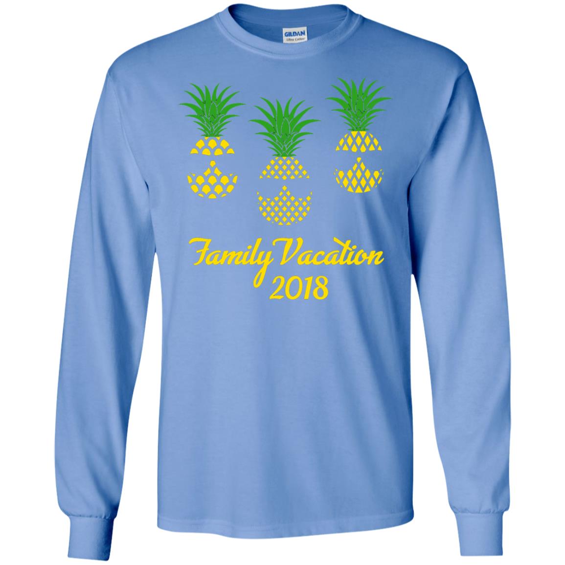Family Vacation 2018 Shirt Hawaii Pineapple Sunglasses Carolina Blue