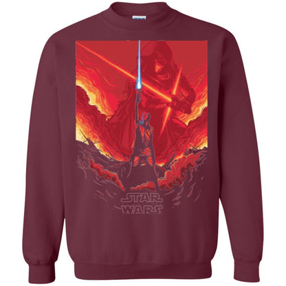 Film T-shirt Star Wars Last Jedi Rey Saber Reach Red Poster Maroon