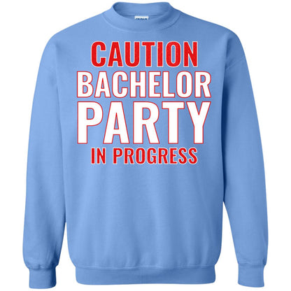 Funny Warning Caution Bachelor Party In Progress Carolina Blue