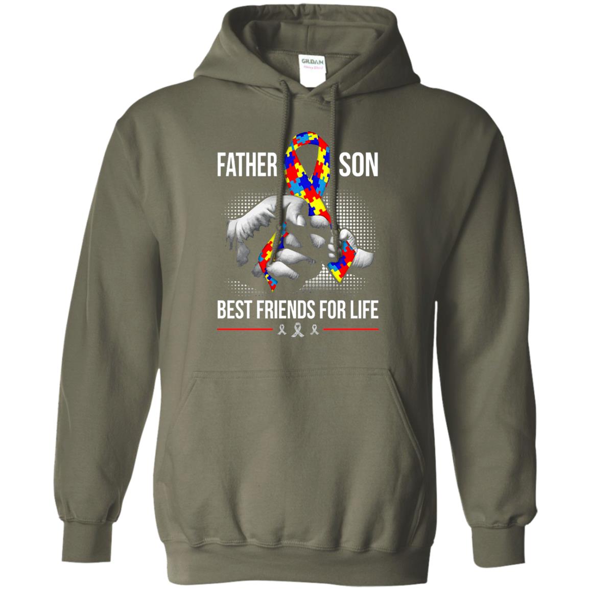 Father And Son Best Friends For Life Autism Awareness T-shirt Military Green