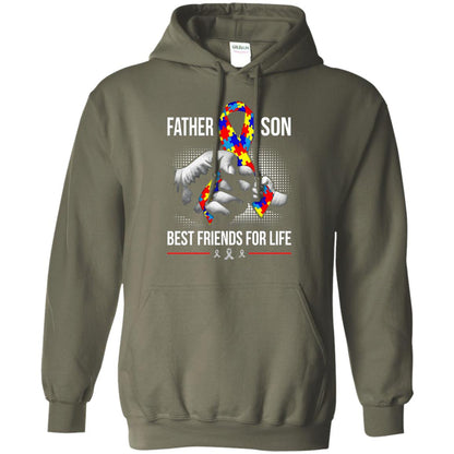 Father And Son Best Friends For Life Autism Awareness T-shirt Military Green