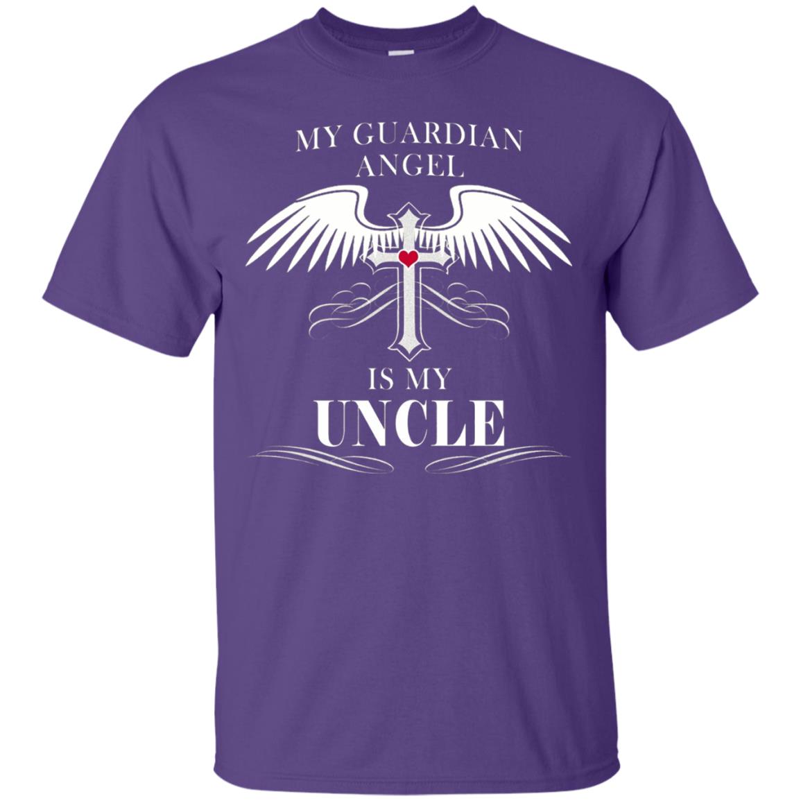Uncle T-shirt My Guardian Angel Is My Uncle Purple