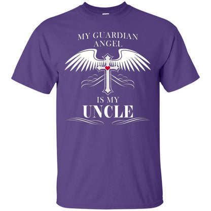 Uncle T-shirt My Guardian Angel Is My Uncle Purple