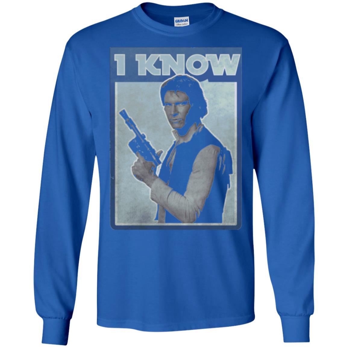 Film T-shirt Han Solo Iconic Unscripted I Know Graphic Royal